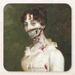 Posavasos Cuadrado De Papel Cubierta del zombi