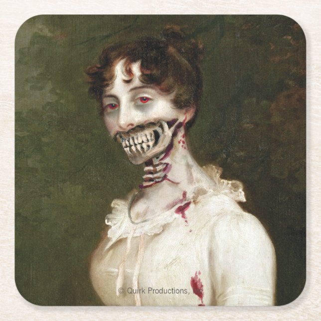 Posavasos Cuadrado De Papel Cubierta del zombi (Anverso)