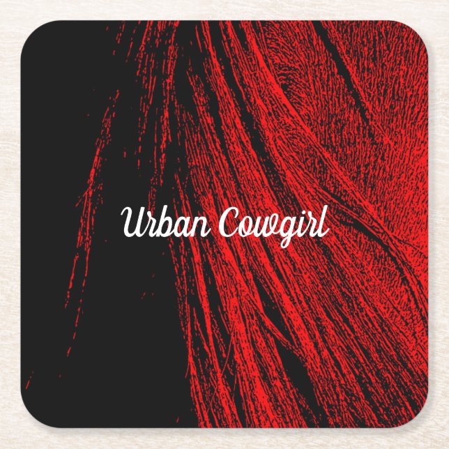 Posavasos Cuadrado De Papel Cubrecilla de papel abstracta de Red Horse Mane (Anverso)