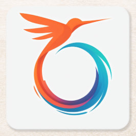 Posavasos Cuadrado De Papel Cuenca de ráfaga de degradado