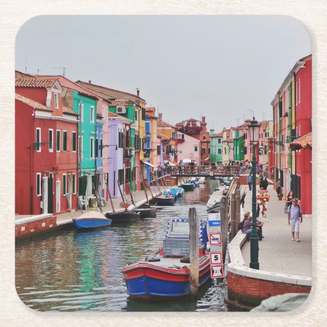 Posavasos Cuadrado De Papel Cuenca mediterránea (Anverso)