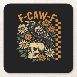 Posavasos Cuadrado De Papel Cuervo Cuervo F-Caw-F Cool Único