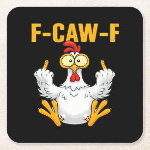 Posavasos Cuadrado De Papel Cuervo F-Caw-F Humor Divertido Gótico