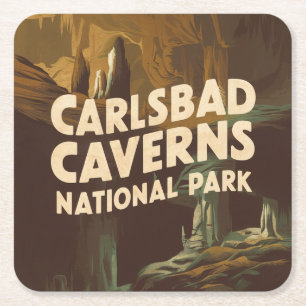 Posavasos Cuadrado De Papel Cueva del Parque Nacional Carlsbad Caverns
