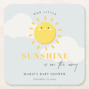Posavasos Cuadrado De Papel Cuidar nuestro pequeño Sunshine Blue Boy Baby Show