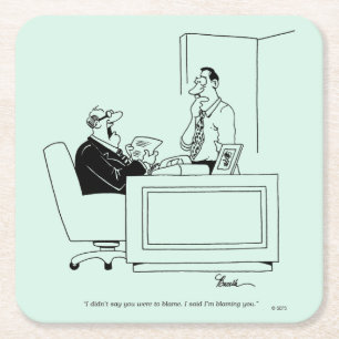 Posavasos Cuadrado De Papel Culpa de la oficina