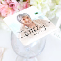 Cumpleaños 70 Personalizado con Foto y Letra Negra