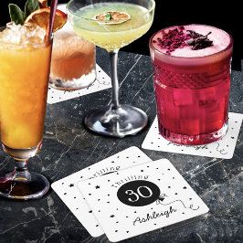 Posavasos Cuadrado De Papel Cumpleaños de nombre