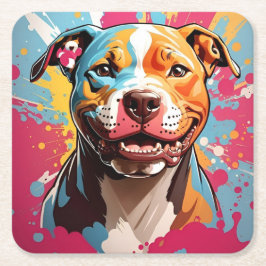 Posavasos Cuadrado De Papel Cumpleaños de Staffordshire