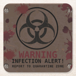 Posavasos Cuadrado De Papel Cumpleaños del apocalipsis zombie | Halloween Bioh