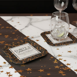 Posavasos Cuadrado De Papel Cumpleaños divertido de caparazón de tortuga cuare