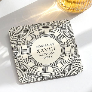 Posavasos Cuadrado De Papel Cumpleaños Elegante Antigua Grecia