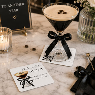 Posavasos Cuadrado De Papel Cumpleaños moderno un poco mayor Espresso Martini