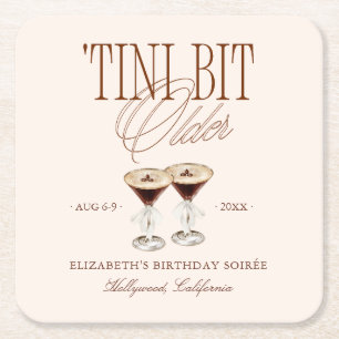 Posavasos Cuadrado De Papel Cumpleaños 'Tini Bit Older Espresso Martini