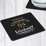 Posavasos Cuadrado De Papel Cumpleaños Vintage<br><div class="desc">Monasterio de papel negro y dorado con un toque vintage para cualquier cumpleaños. Una elegante montaña de papel personalizada que es fácil de personalizar para esa fiesta especial de cumpleaños.</div>