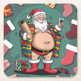 Posavasos Cuadrado De Papel Curiosas navidades de padre