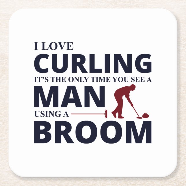 Posavasos Cuadrado De Papel Curling de piedra Curler Deportivo de Hielo Invier (Anverso)