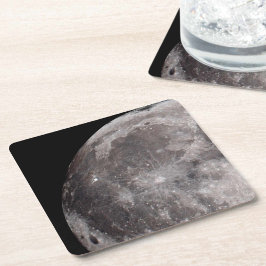 Posavasos Cuadrado De Papel Curva de la Luna Llena Imagen de Astronomía