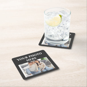 Posavasos Cuadrado De Papel Custom Family Photo Coaster