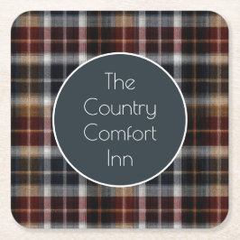 Posavasos Cuadrado De Papel Custom Guest Coaster Gingham Vacation Rentals