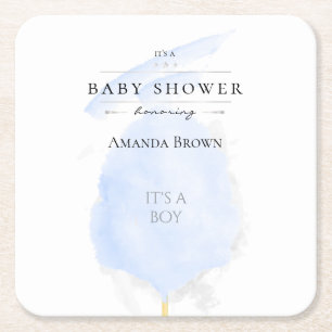 Posavasos Cuadrado De Papel Cute acuarela Azul Algodón Candy Baby Shower