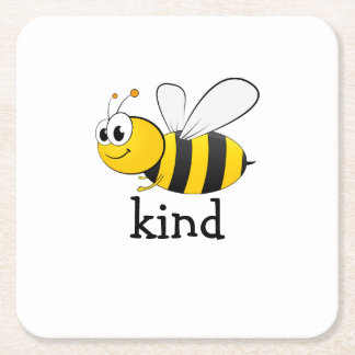 Posavasos Cuadrado De Papel Cute Bee Kind