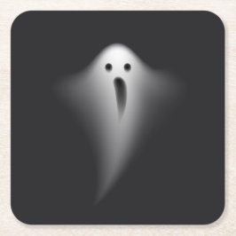 Posavasos Cuadrado De Papel Cute Black Ghost