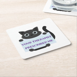 Posavasos Cuadrado De Papel Cute Cat