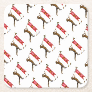 Posavasos Cuadrado De Papel Cute Chipmunk Herald