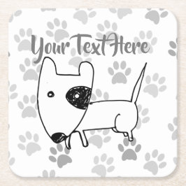 Posavasos Cuadrado De Papel Cute English Bull Terrier