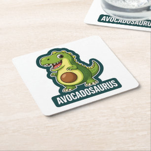 Posavasos Cuadrado De Papel Cute Kawaii Avocadosaurus Dinosaur Chiste Divertid