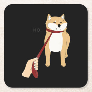 Posavasos Cuadrado De Papel Cute shiba inu Diseño divertido para perros no p