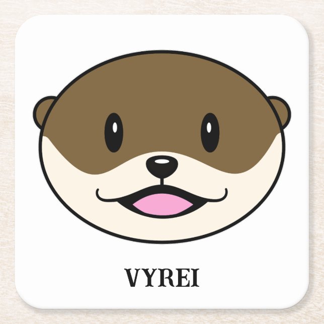 Posavasos Cuadrado De Papel Cute Smitter (Anverso)