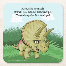 Posavasos Cuadrado De Papel Cute Triceratops