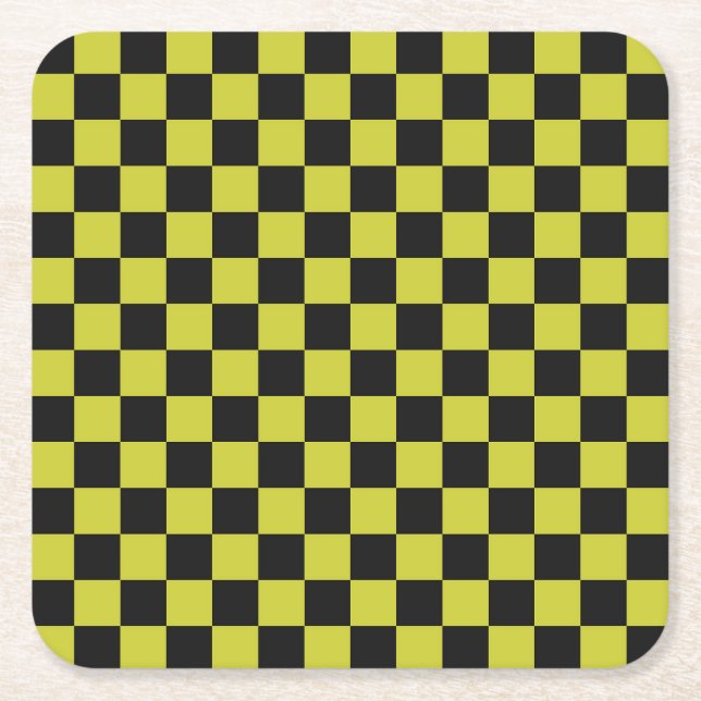 Posavasos Cuadrado De Papel Cyber lyme checkerboard pattern (Anverso)