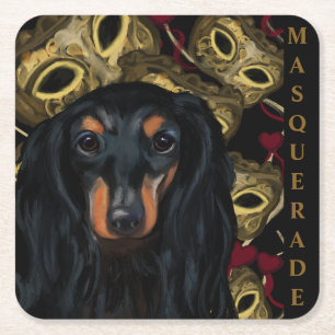 POSAVASOS CUADRADO DE PAPEL DACHSHUND