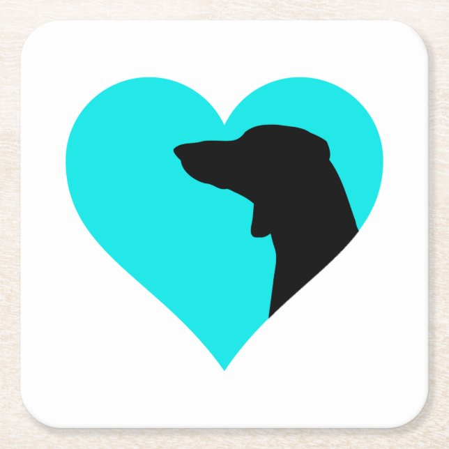 Posavasos Cuadrado De Papel Dachshund (Anverso)