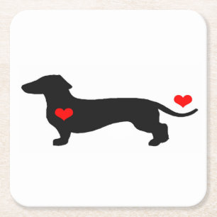 Posavasos Cuadrado De Papel Dachshund Slove Coasters