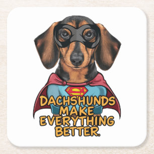 Posavasos Cuadrado De Papel Dachshunds lo hacen mejor