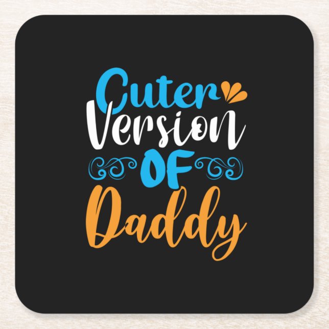 Posavasos Cuadrado De Papel Daddy Gift Cuter Versión De Daddy (Anverso)