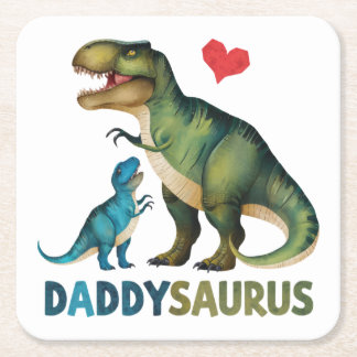 Posavasos Cuadrado De Papel Daddysaurus