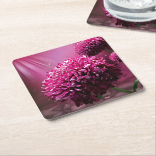 Posavasos Cuadrado De Papel Dahlia Flowers