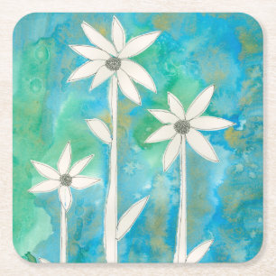 Posavasos Cuadrado De Papel Dainty Daisies I