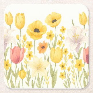 Posavasos Cuadrado De Papel Daisy Daze