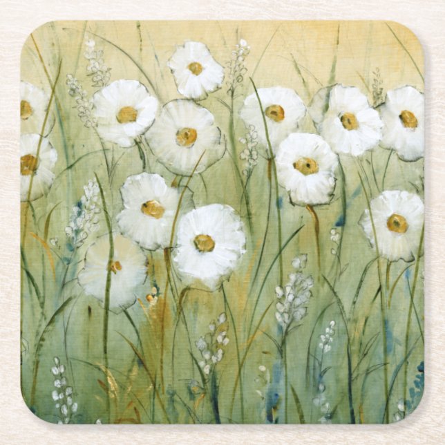 Posavasos Cuadrado De Papel Daisy Spring I (Anverso)