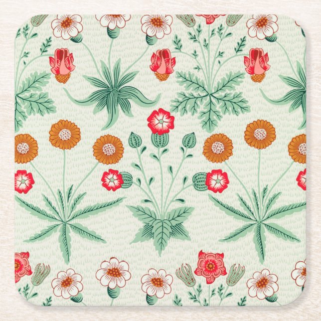Posavasos Cuadrado De Papel Daisy, William Morris (Anverso)