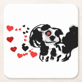 Posavasos Cuadrado De Papel Dalmacia envió amor