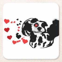 Posavasos Cuadrado De Papel Dalmacia envió amor