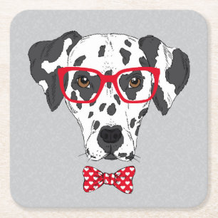 Posavasos Cuadrado De Papel Dalmatian de moda