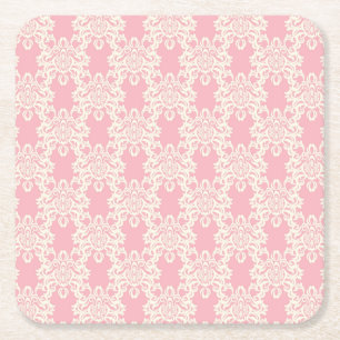 Posavasos Cuadrado De Papel Damasco retro floral